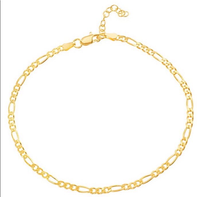 14k Gold-Plated Figaro-Chain Anklet 75$